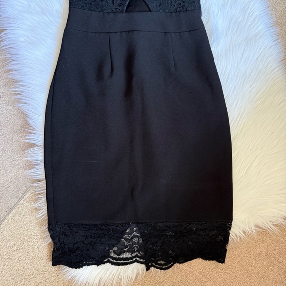 Y2K Express Strappy Black Lace Cutout Bodycon Dress 0 - Picture 4 of 11